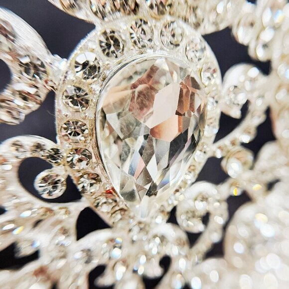 Homecoming Prom Headpiece, Quinceanera Crown, Silver Crystal Crown, Tiara Comb main image 9